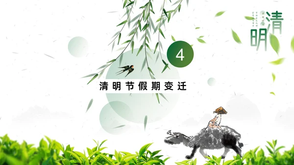 水墨牧童清明节通用PPT模板