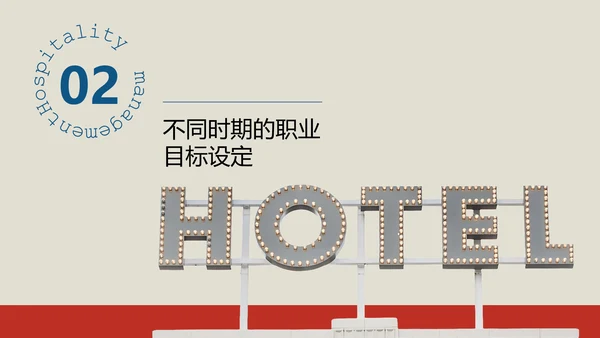 蓝红色复古风酒店管理专业职业规划PPT模板