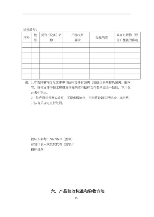 苗木采购项目竞投标文件word模板