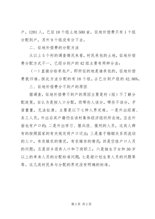 县征地补偿费分配情况的调研报告 (4).docx