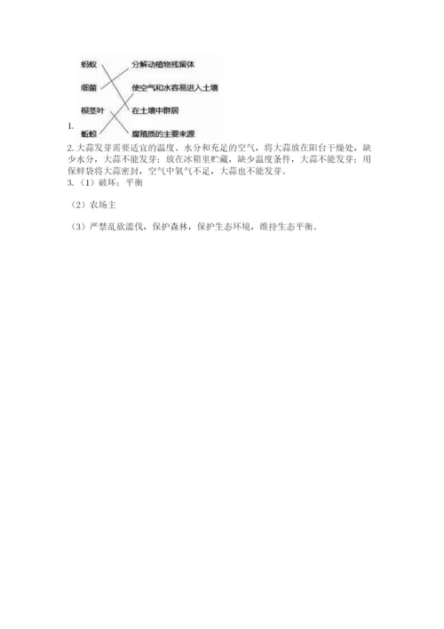 教科版五年级下册科学第一单元《生物与环境》测试卷精品（综合题）.docx
