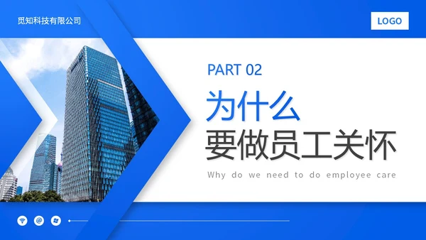 蓝色渐变实拍商务风员工关怀管理员工关怀培训PPT模板