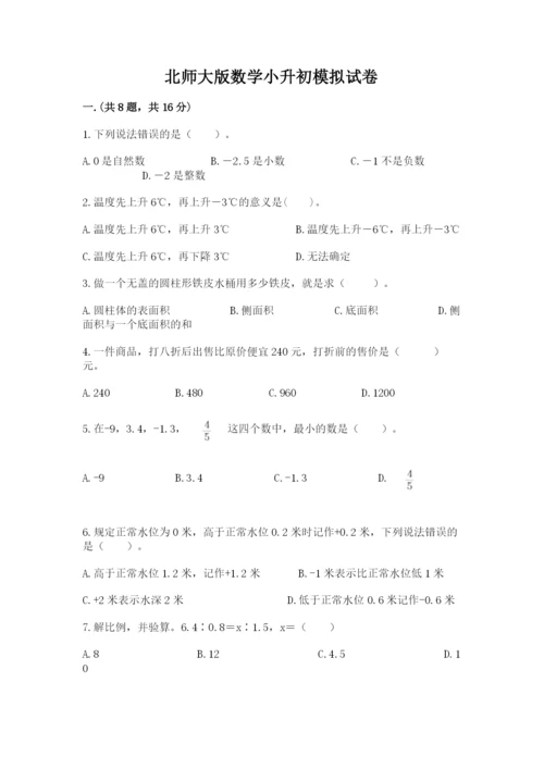 北师大版数学小升初模拟试卷加精品答案.docx