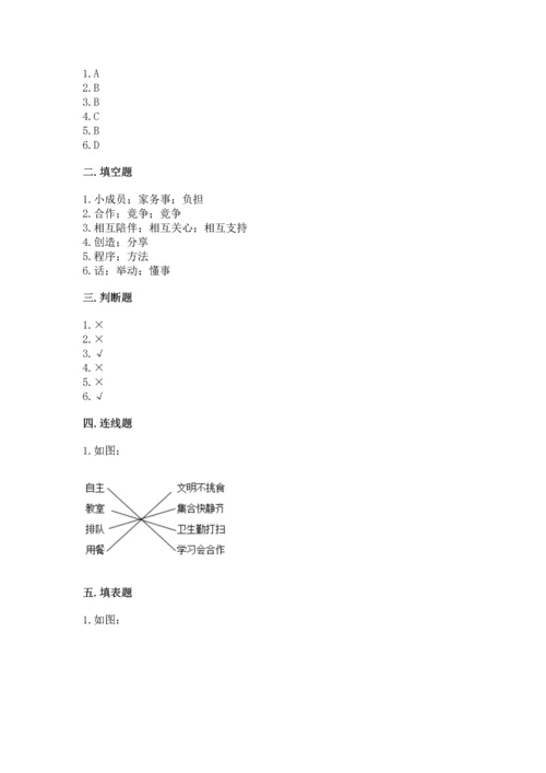 部编版四年级上册道德与法治期中测试卷及完整答案【网校专用】.docx