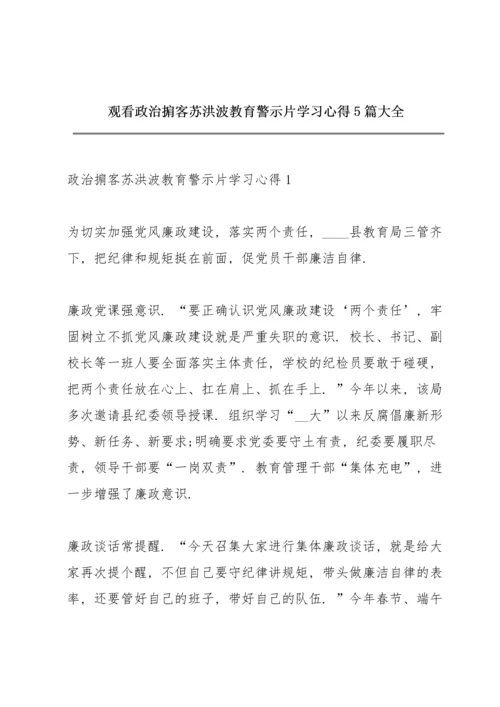 观看《政治掮客苏洪波》教育警示片学习心得5篇大全.docx