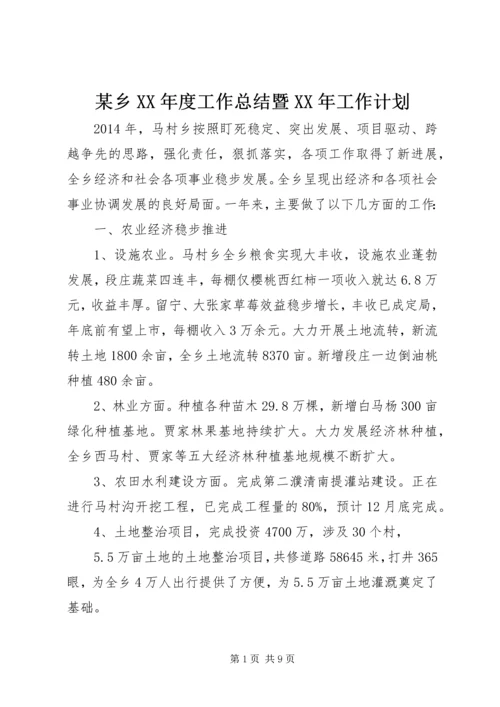 某乡XX年度工作总结暨XX年工作计划.docx
