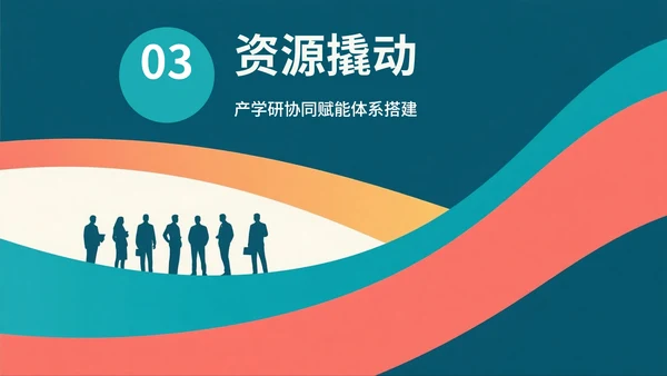 简约拼色剪影大学生创新创业PPT模板