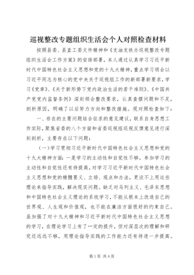 巡视整改专题组织生活会个人对照检查材料 (2).docx