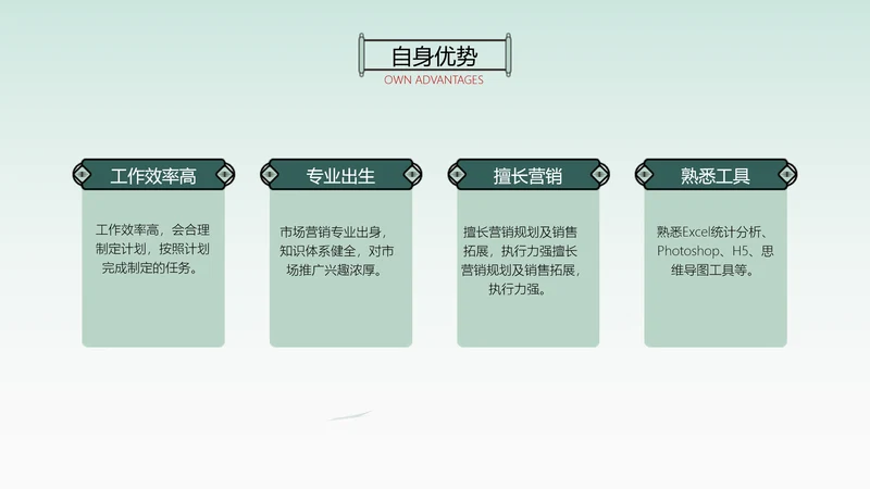 简约风并列关系4项PPT单页