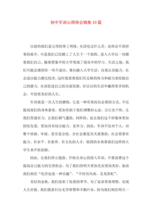 初中军训心得体会锦集10篇（二）.docx