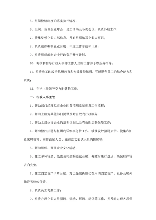 公司职能部门及岗位职责.docx