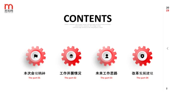 红色微立体公司工作务虚会PPT