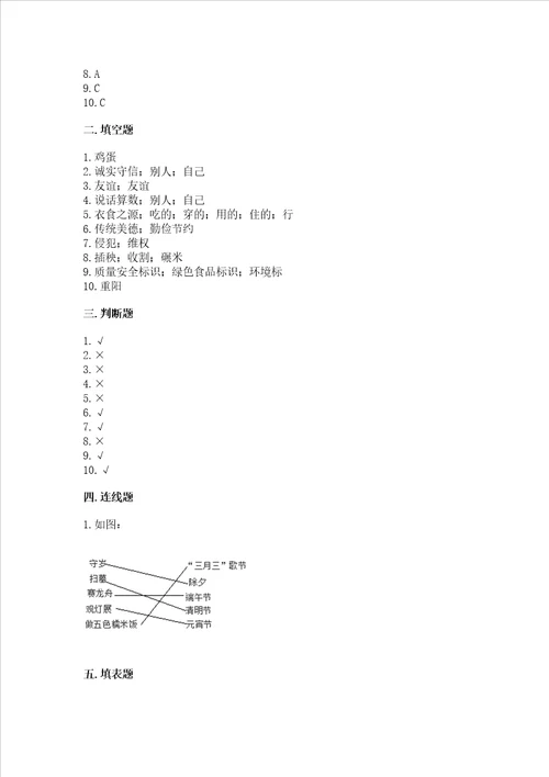 部编版小学四年级下册道德与法治期末测试卷附参考答案模拟题