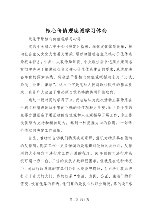 核心价值观忠诚学习体会 (4).docx