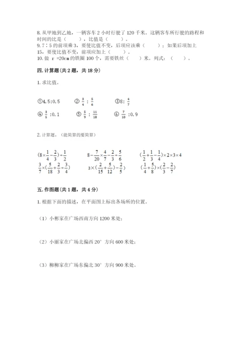 2022人教版六年级上册数学期末测试卷带答案（能力提升）.docx