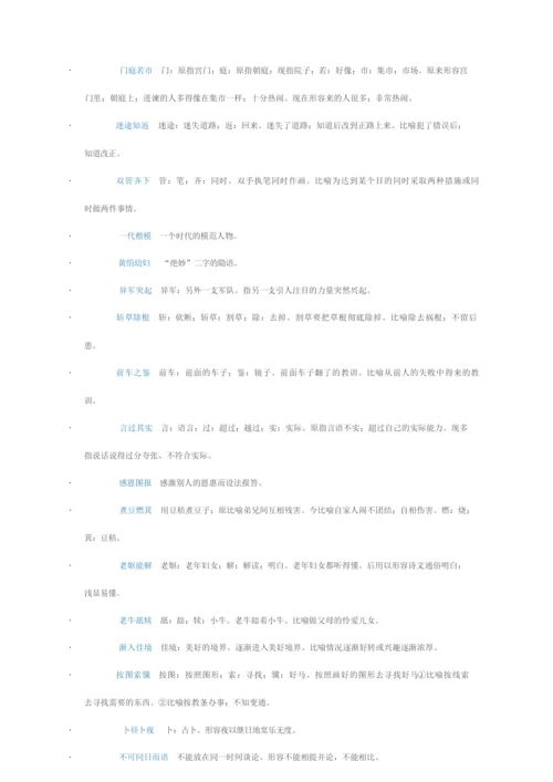 常见四字成语及释义——高考复习必备.docx