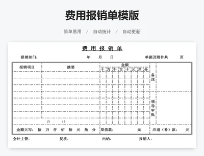 费用报销单模版