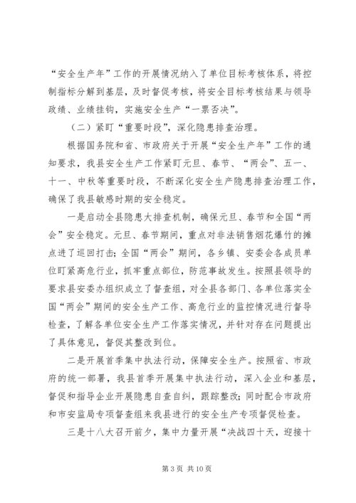 县安全生产监督管理局工作报告.docx