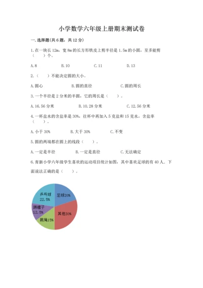 小学数学六年级上册期末测试卷含完整答案【名师系列】.docx