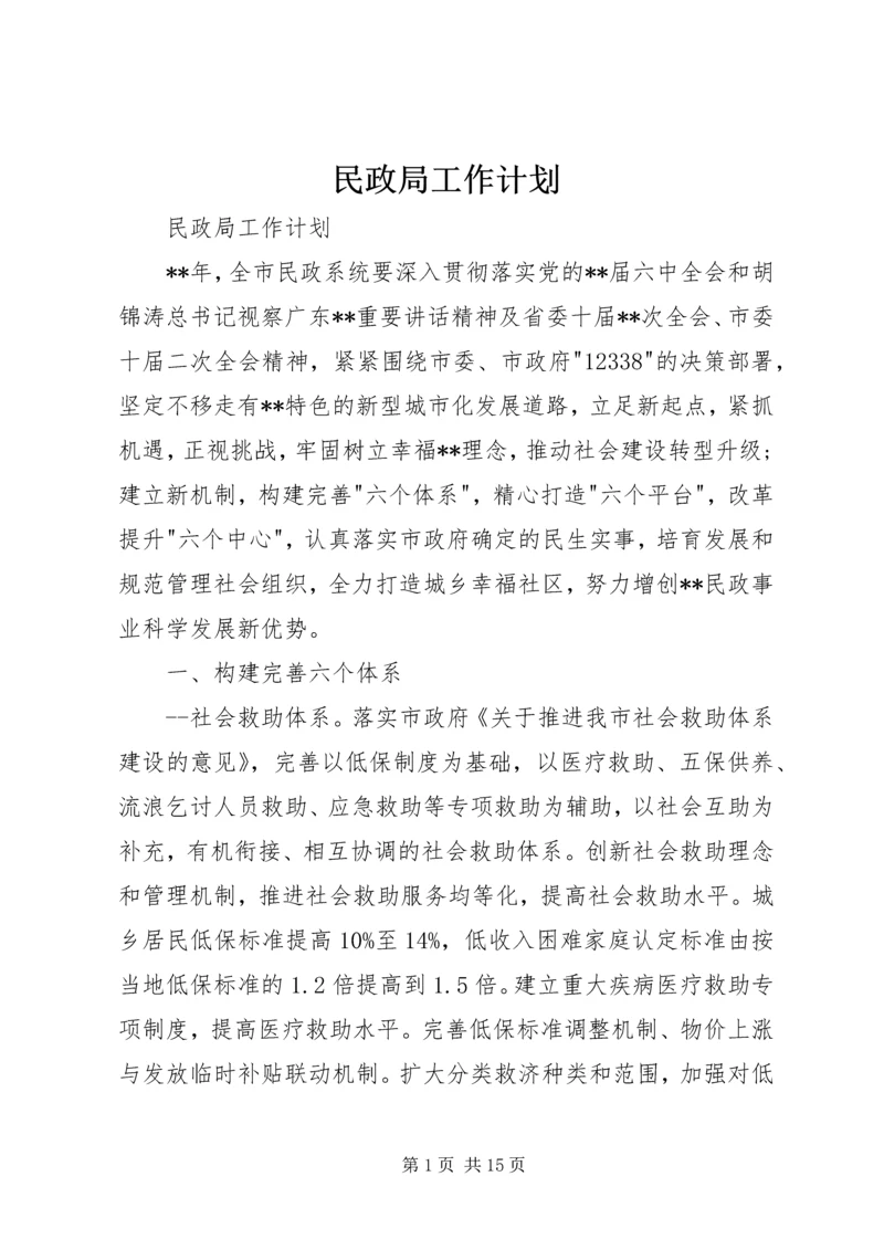 民政局工作计划 (12).docx