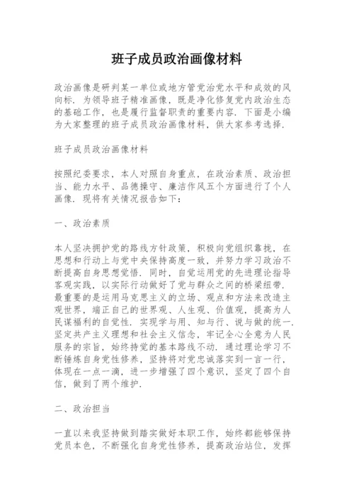 班子成员政治画像材料.docx