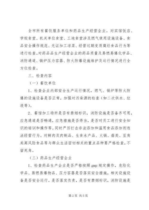 食品药品安全生产大检查工作方案 (3).docx