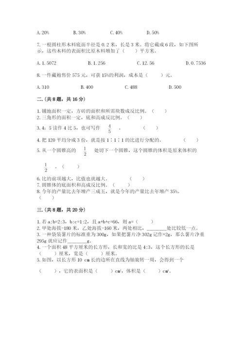 小学六年级数学摸底考试题附完整答案【历年真题】.docx
