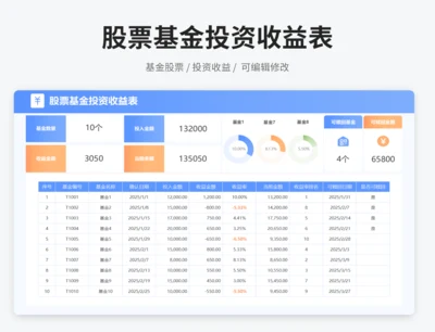 股票基金投资收益表