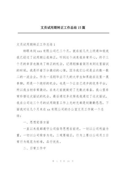 文员试用期转正工作总结15篇.docx