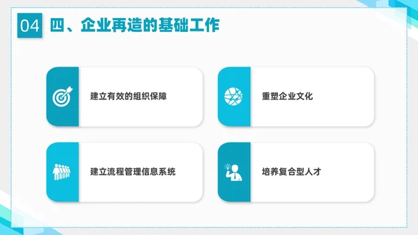 蓝色简约形状企业组织管理PPT课件