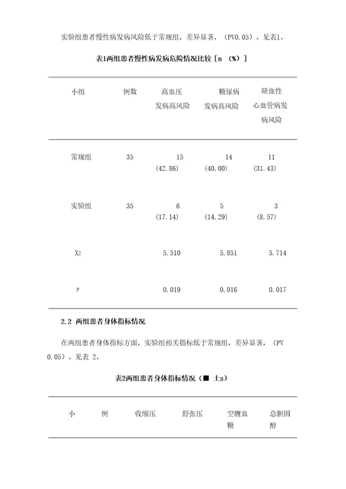 分析健康体检中心实施慢性病健康管理的模式探讨及效果
