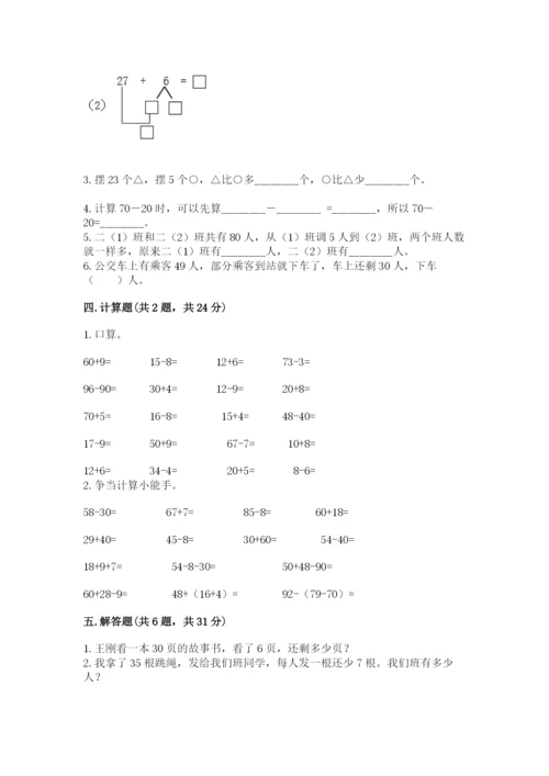 北师大版一年级下册数学第五单元 加与减（二） 测试卷及1套参考答案.docx