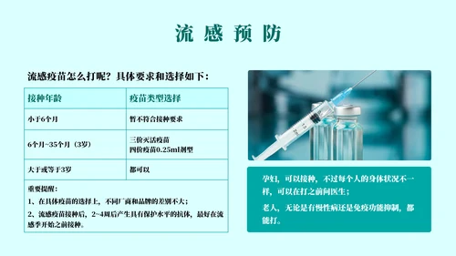 球状病毒流感预防主题教育通用PPT模板