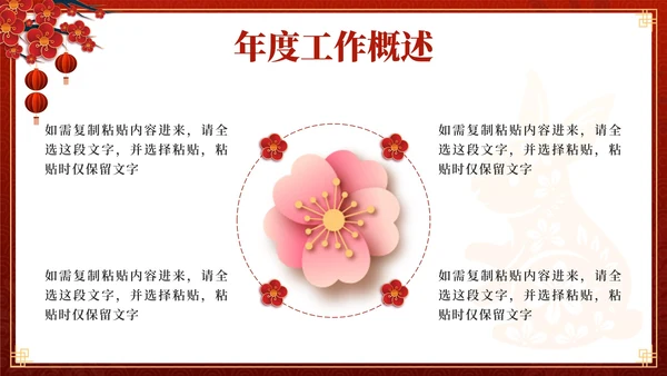 红色奢华中国风兔飞猛进年终总结PPT模板