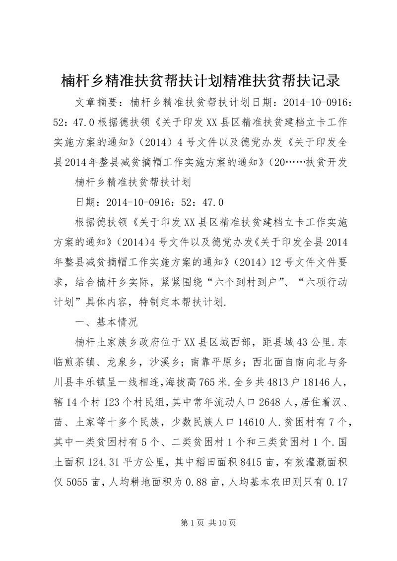 楠杆乡精准扶贫帮扶计划精准扶贫帮扶记录.docx