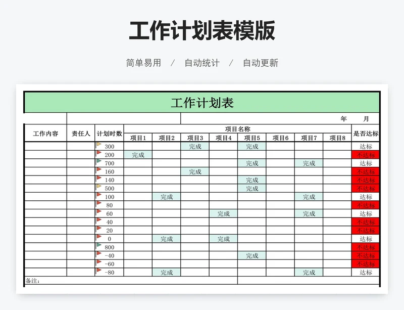 工作计划表模版