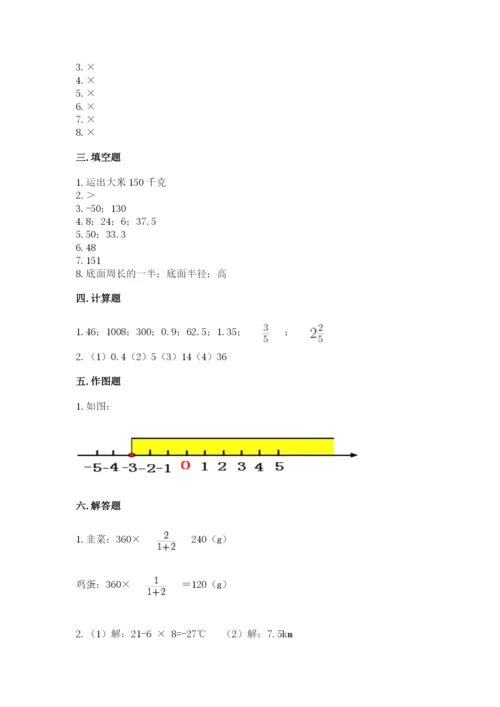 冀教版六年级下册期末真题卷及完整答案.docx