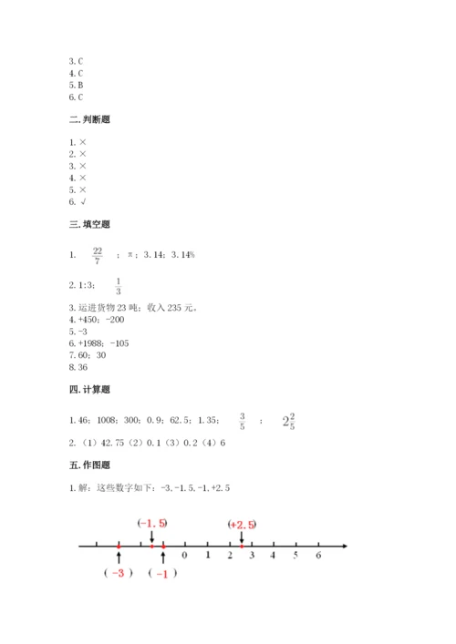 海晏县六年级下册数学期末测试卷（巩固）.docx