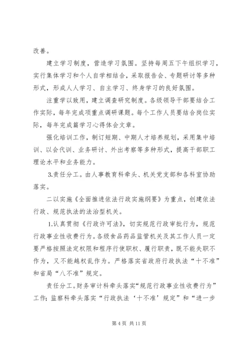 药监局创建“学习型、法治型、服务型机关”实施方案 (4).docx