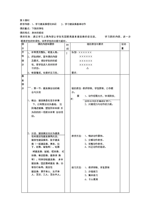 健美操教案教案(共28页)