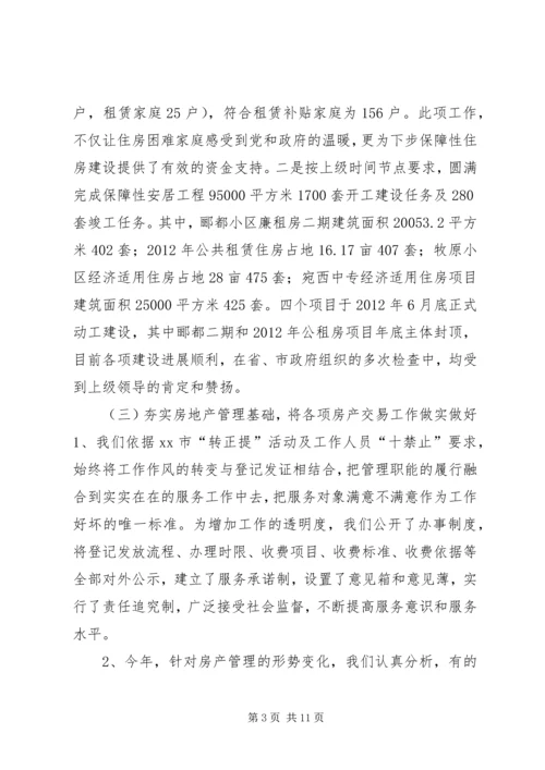 县房管局工作报告材料.docx