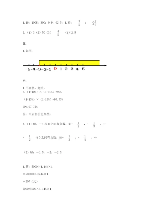 青岛版六年级数学下学期期末测试题及答案（最新）.docx