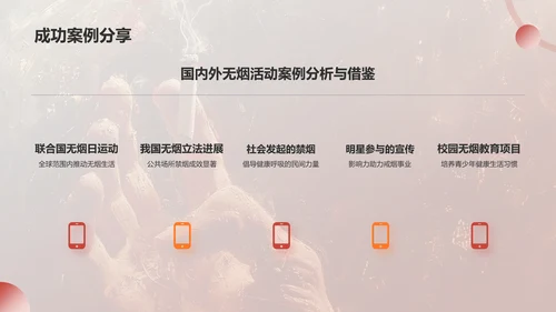 红色手绘风世界无烟日禁止吸烟公益宣传PPT模板