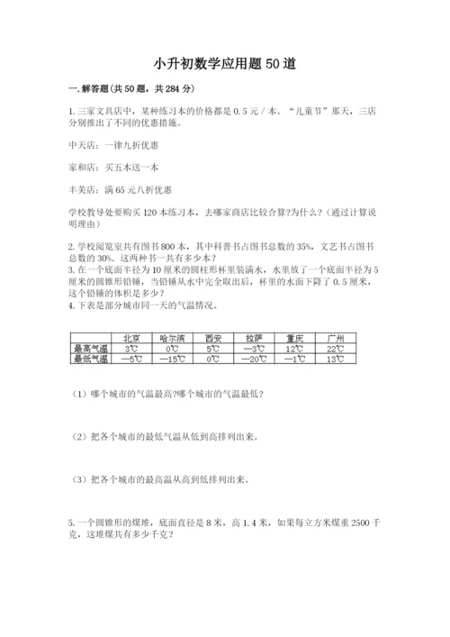 小升初数学应用题50道【word】.docx