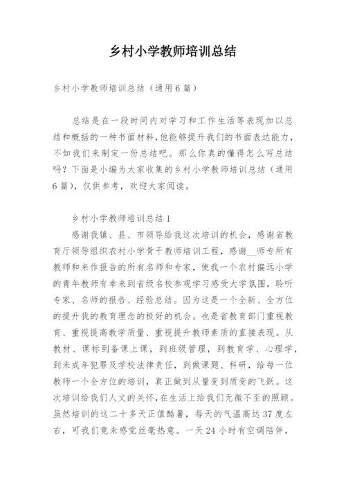 乡村小学教师培训总结.docx