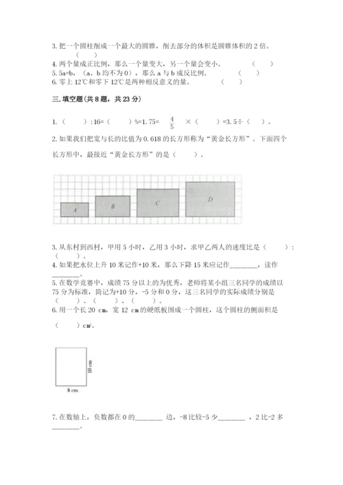 盐田区六年级下册数学期末测试卷精品及答案.docx