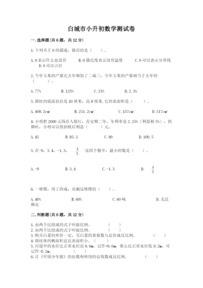 白城市小升初数学测试卷最新.docx