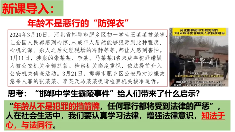 【新课标】10.2  我们与法律同行课件【2024春新教材】（25张ppt）