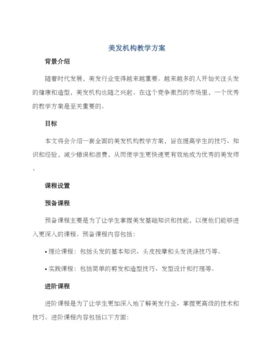 美发机构教学方案.docx