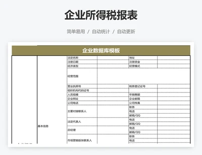 企业所得税报表